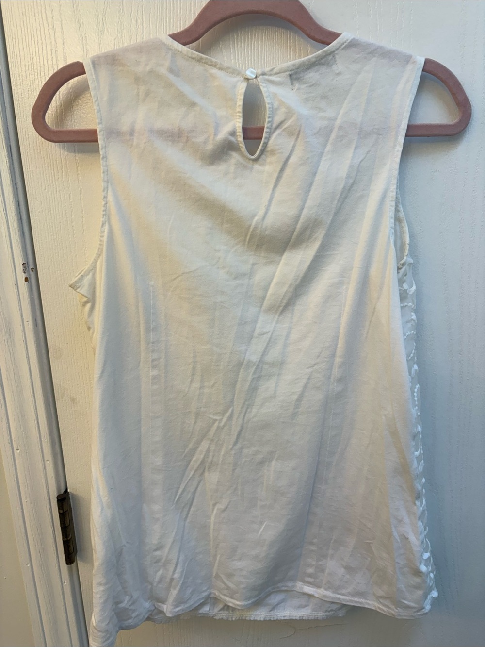 Van Heusen White Sleeveless Eyelet Top - Picture 4 of 5